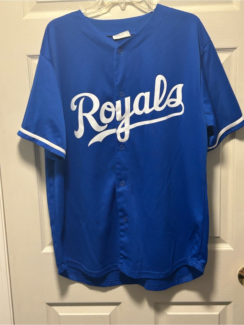 SGA MLB Baseball Kansas City Royals Blue Jersey  Button Up Mens Size XL
